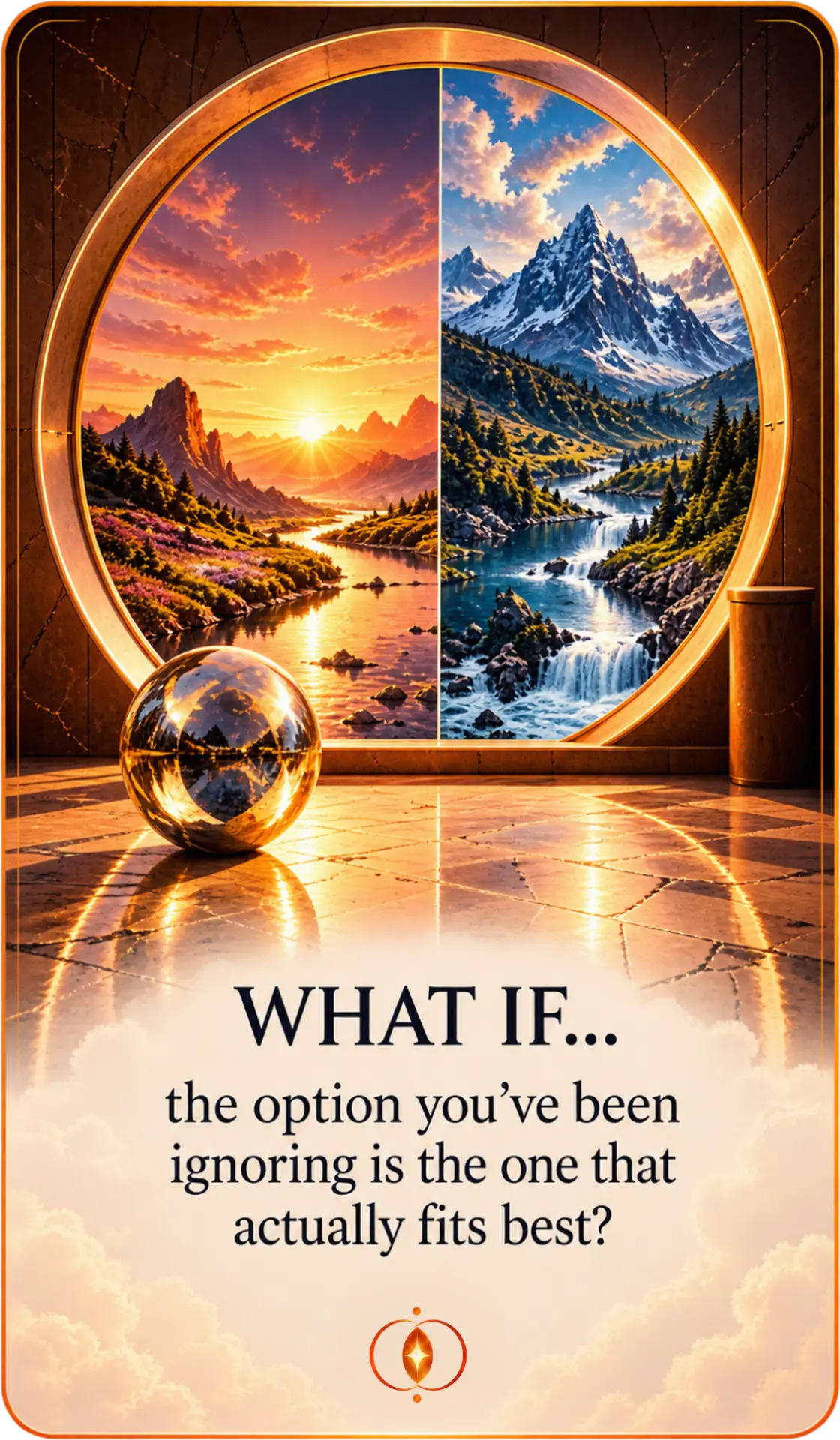 Two perspectives printed card: What if the option you've been ignoring is the one that actually fits best?